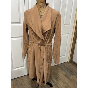 Ophelia Roe Tan Trench Coat Duster Jacket Size M